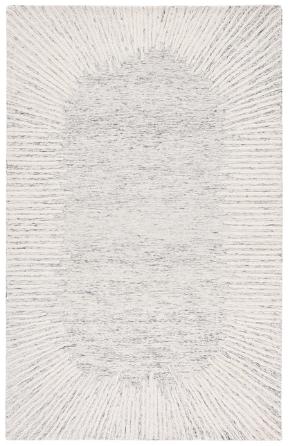 SAFAVIEH Abstract Collection Area Rug - 6' x 9', Grey & Ivory, Handmade Wool, Ideal for High Traffic Areas in Living Room, Bedroom (ABT478F)