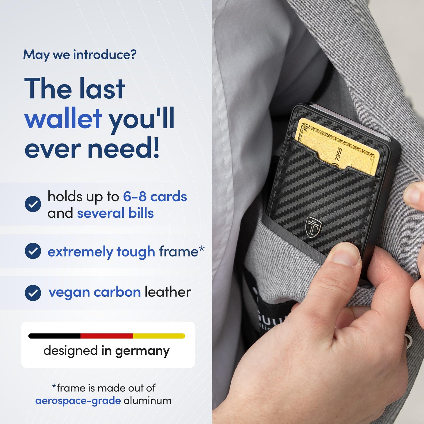 TRAVANDO Swype Slim Wallet for Men Metal RFID Blocking Mens Wallet Card Case (Without AirTag* Pocket)