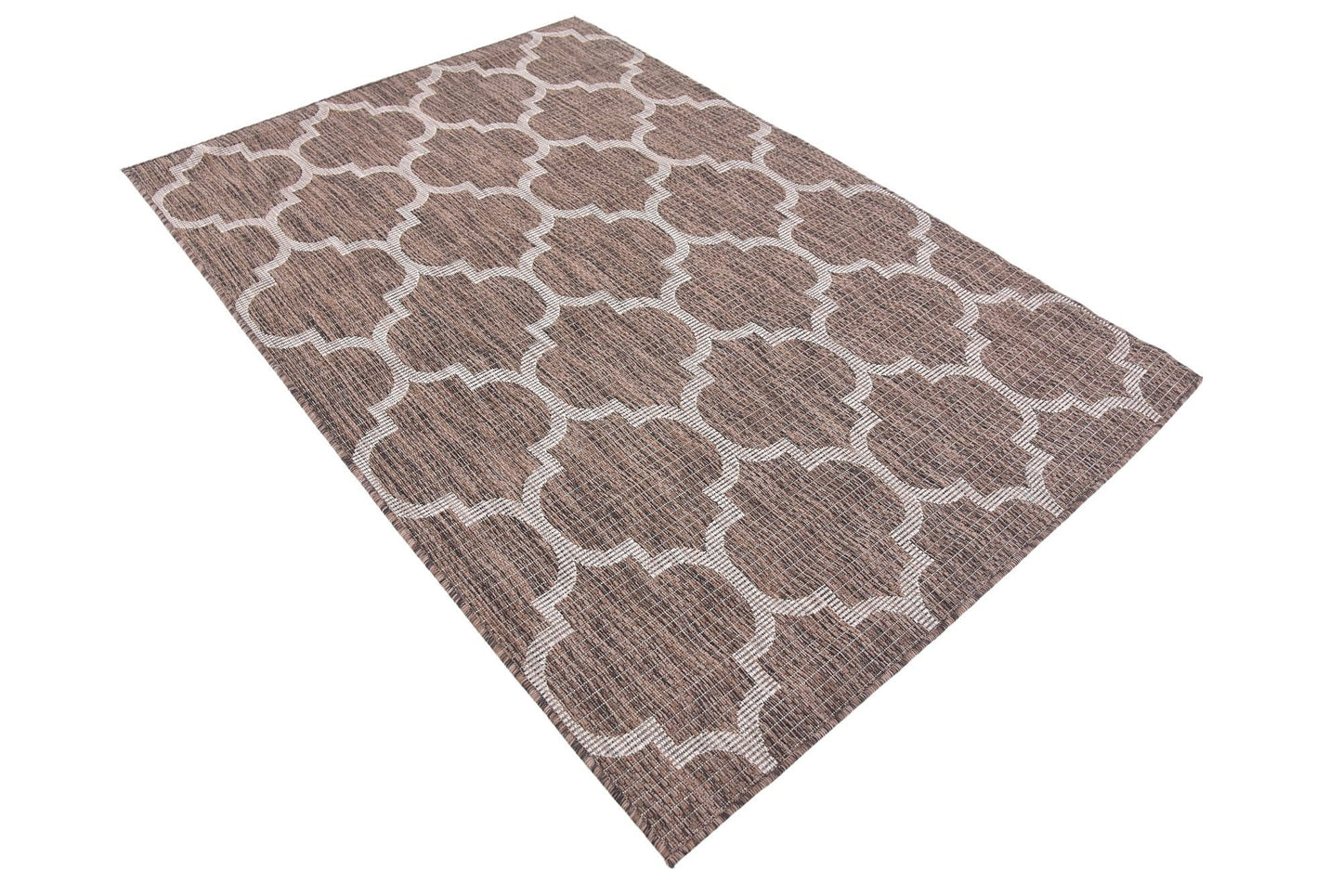 Unique Loom Outdoor Trellis Collection Area Rug (4' 1" x 6' 1" Rectangle, Brown/ Ivory)