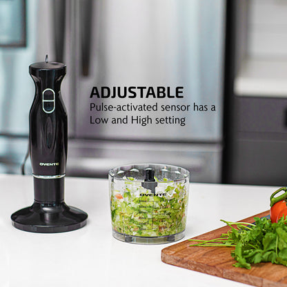 OVENTE Immersion Hand Blender, 300W Electric Handheld Portable Stick Mixer with 2 Mixing Speed and Stainless Steel Blades for Effortless Blending Smoothies, Shakes, Puree or Baby Food, Red HS560R