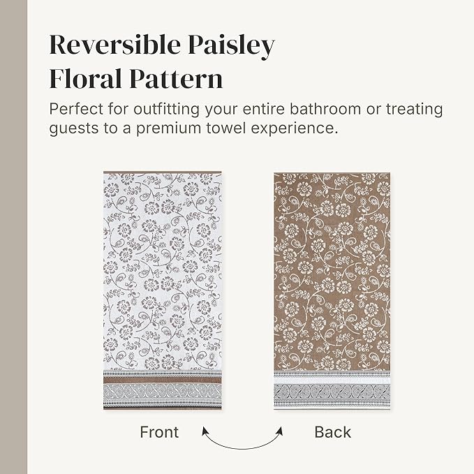 Modern Threads Ophelia 6-Piece 100% Cotton Towel Set – Reversible Yarn Dyed