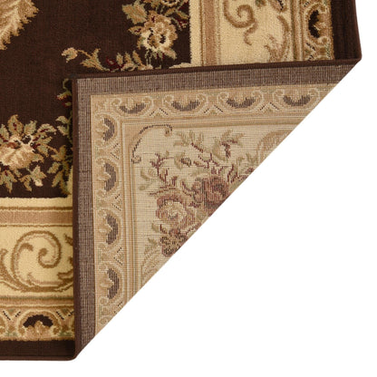 Unique Loom Versailles Collection Traditional Classic Floral Motif Area Rug (5' 0 x 8' 0 Rectangular, Brown/ Ivory)