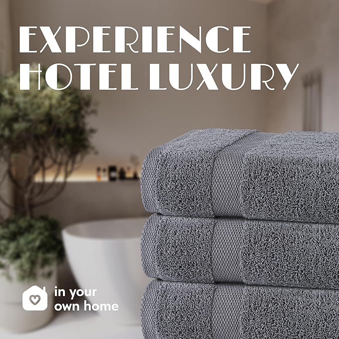 White Classic Wealuxe Grey Towels