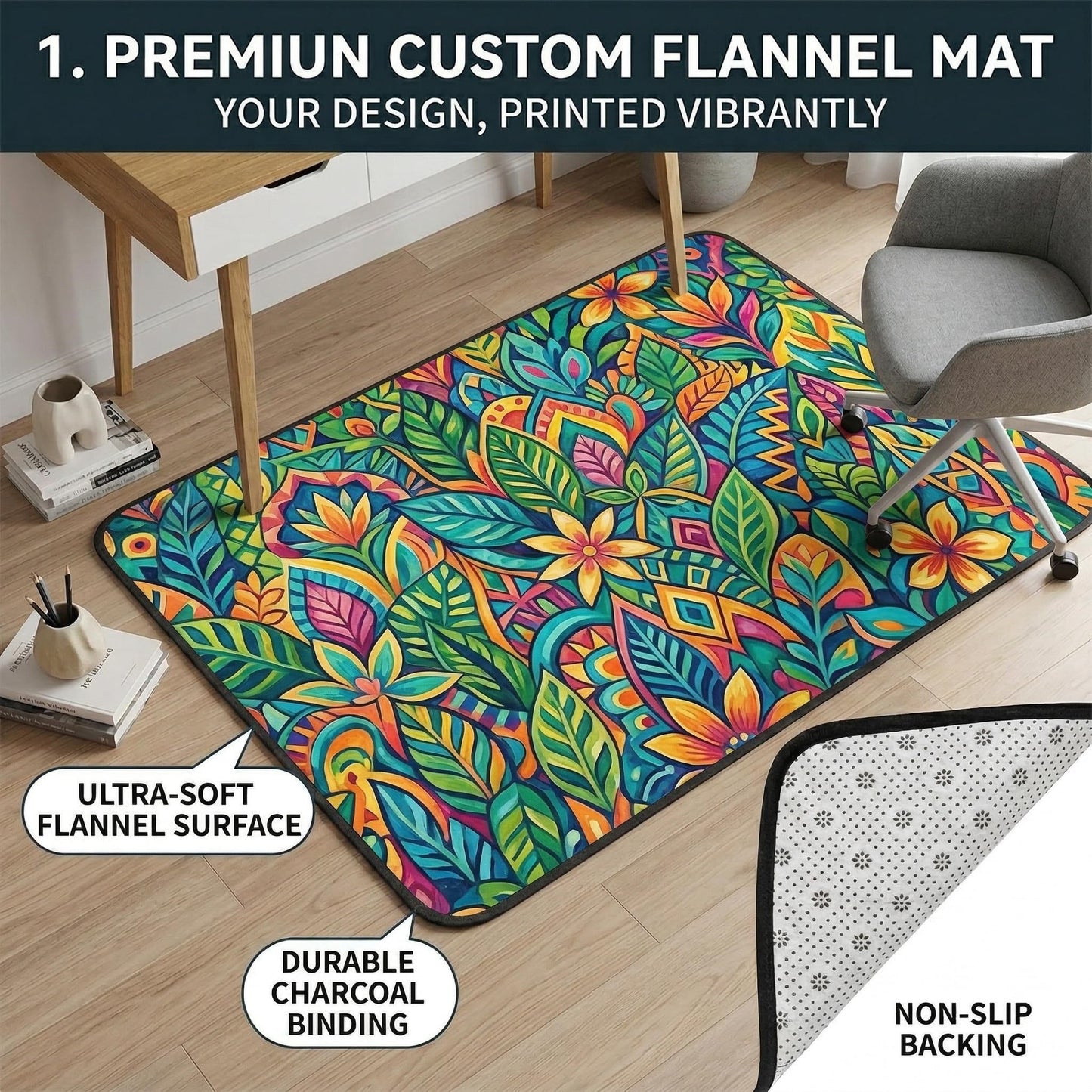 Custom Rug Personalized Area Carpet with Your Own Photo Logo Image Text,Customized Anti Slip Commercial Door Mat Floor Mat for Bedroom Living Room Office Balcony Bath 36'x24'