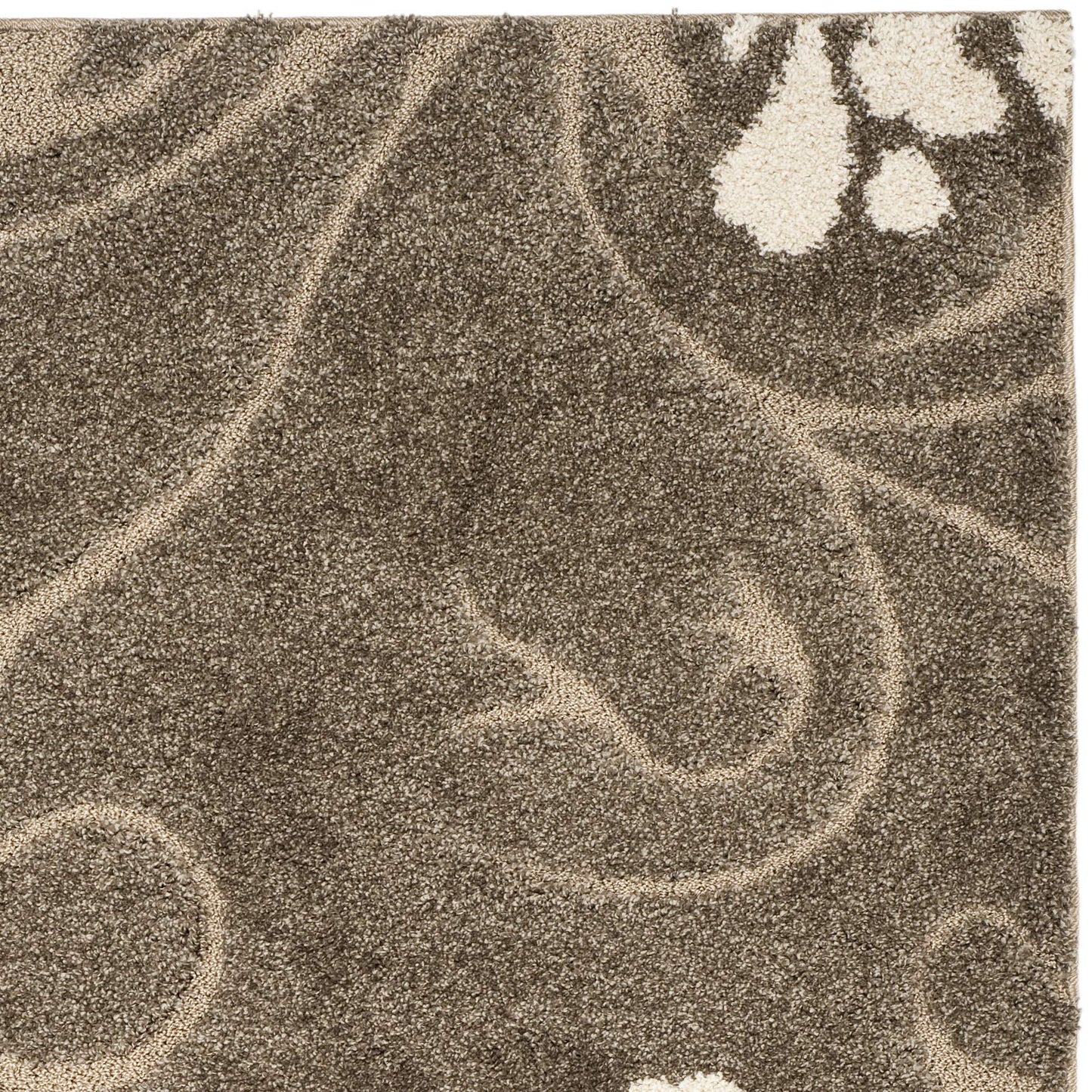 SAFAVIEH Florida Shag Collection Area Rug - 9'6" x 13', Smoke & Beige, Floral Design, Non-Shedding & Easy to Clean, High-Low Plush Pile, Ideal for Living Room, Bedroom, Dining Space (SG464-7913)