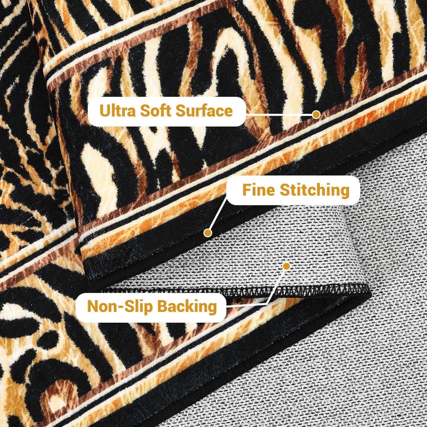Leopard Rug 5x7 Washable, Soft Leopard Patchwork Print Living Room Large Rug Carpet Non-Slip Low Pile Carpet for Office Bedroom Dining Room, Brown