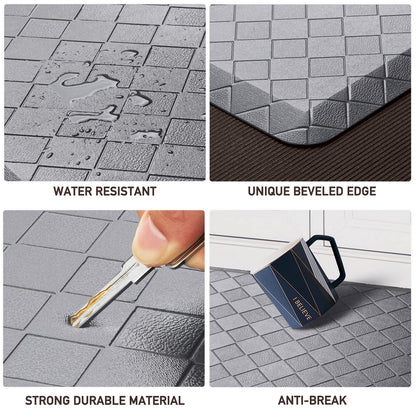 HappyTrends Kitchen Mat Cushioned Anti-Fatigue Kitchen Rug,17.3"x39",Thick Waterproof Non-Slip Kitchen Mats and Rugs Heavy Duty Ergonomic Comfort Rug for Kitchen,Floor,Office,Sink,Laundry,Gray