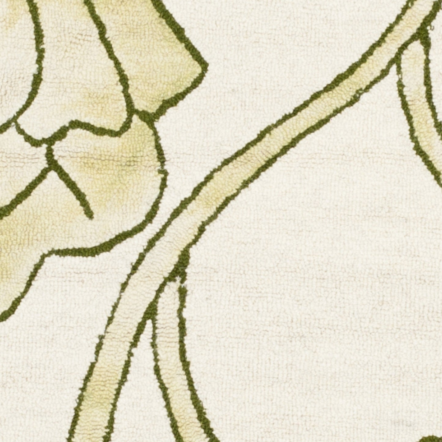 SAFAVIEH Dip Dye Collection Area Rug - 7' Round, Ivory & Light Green, Handmade Floral Watercolor Wool, Ideal for High Traffic Areas in Living Room, Bedroom (DDY683B)