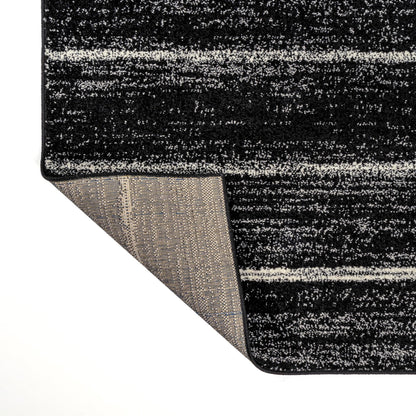 JONATHAN Y Williamsburg Minimalist Stripe Black/Cream Indoor Area Rug, 4x6, Contemporary, Modern, Easy-Cleaning for Living Room, Bedroom, Kitchen, Pet Friendly, Non-Shedding (MOH201F-4)