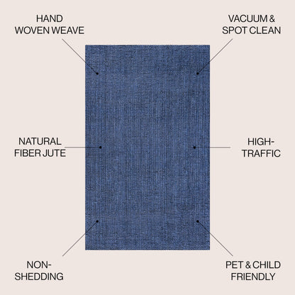 JONATHAN Y Pata Hand Woven Chunky Jute Navy Indoor Area Rug, 9x12, Bohemian, Rustic, Cottage, Easy-Cleaning for Living Room, Bedroom, Kitchen, Non-Shedding (NRF102D-9)