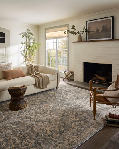 Loloi Magnolia Home by Joanna Gaines Junie Collection JUE-01 Blue/Natural 9'-6" x 13', .38" Pile Height, Area Rug