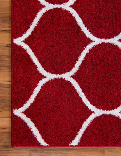 Rugs.com Lattice Frieze Collection Rug – 2' x 3' Red Medium Rug Perfect for Living Rooms, Large Dining Rooms, Open Floorplans
