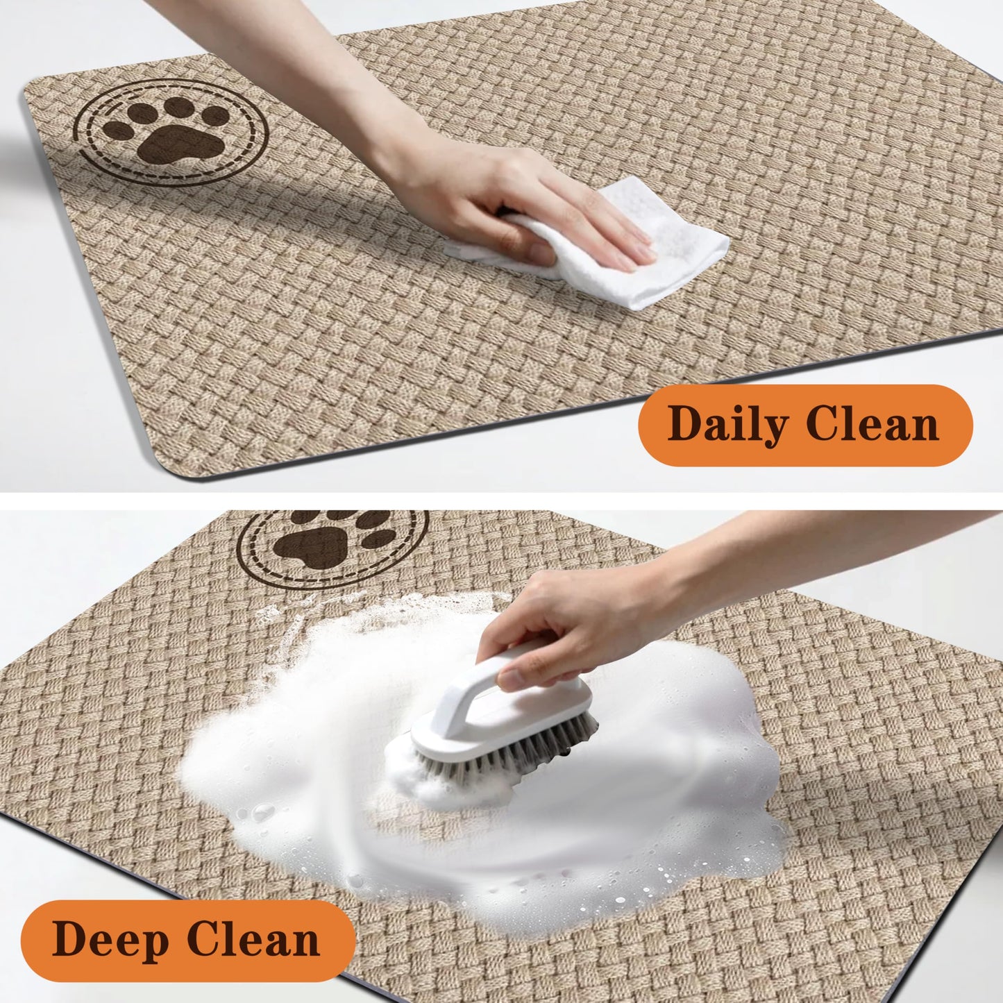 Pet Feeding Mat for Floors Waterproof Dog Mat for Food and Water Absorbent Quick Dry Non Slip mat for Cat Bowls