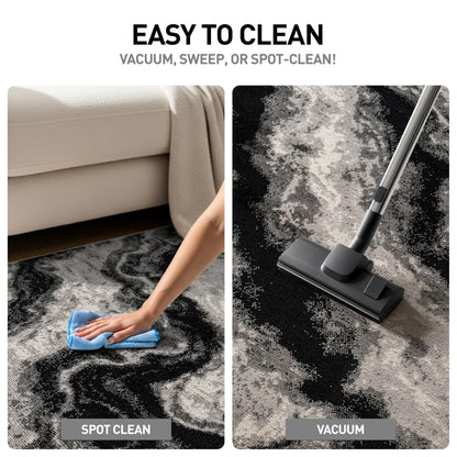 Rugshop Modern Contrast Indoor Area Rug for Entryway,Kitchen,Doormat Low Pile Rug with Jute Backing 2' x 3' Black