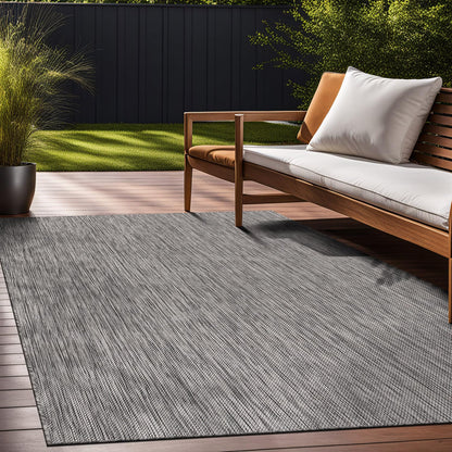 Beverly Rug Indoor Outdoor Rug 9x12, Washable Outside Carpet for Patio, Deck, Porch, Solid Modern Area Rug, Water Resistant, Silver Gray