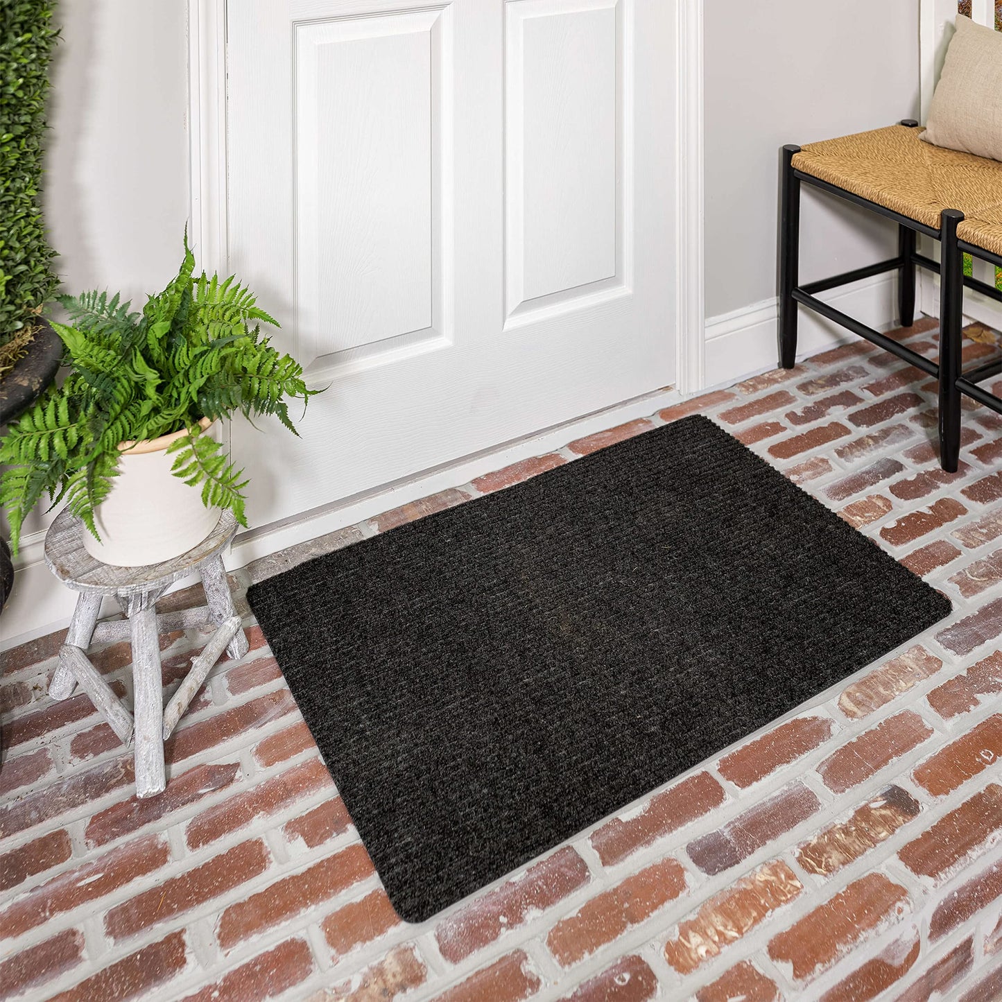 Mohawk Home Utility Floor Mat Solid Charcoal Grey (1'6" x 2'6") Perfect for Garage, Entryway, Porch, and Laundry Room