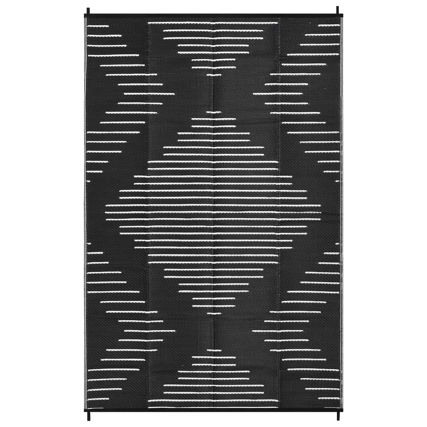 Garvee Waterproof Outdoor Rug 5x8 Rug Plastic Reversible Area Rugs Indoor Outdoor Carpet for Patio RV Porch Balcony Backyard Picnic Black White