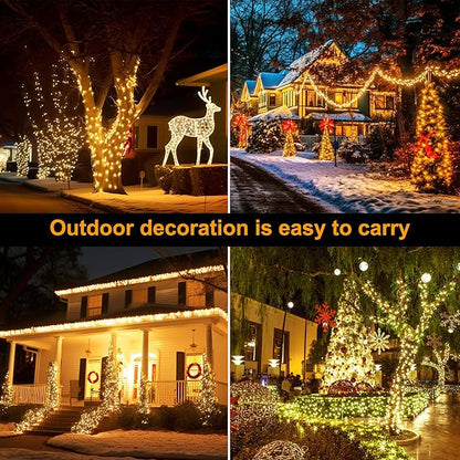 Christmas Light, 100 LED Battery Operated Christmas Lights with Timer for Indoor Outdoor Wreath Wedding Party Garden Home Decor, Waterproof, Warm White 39.5FT