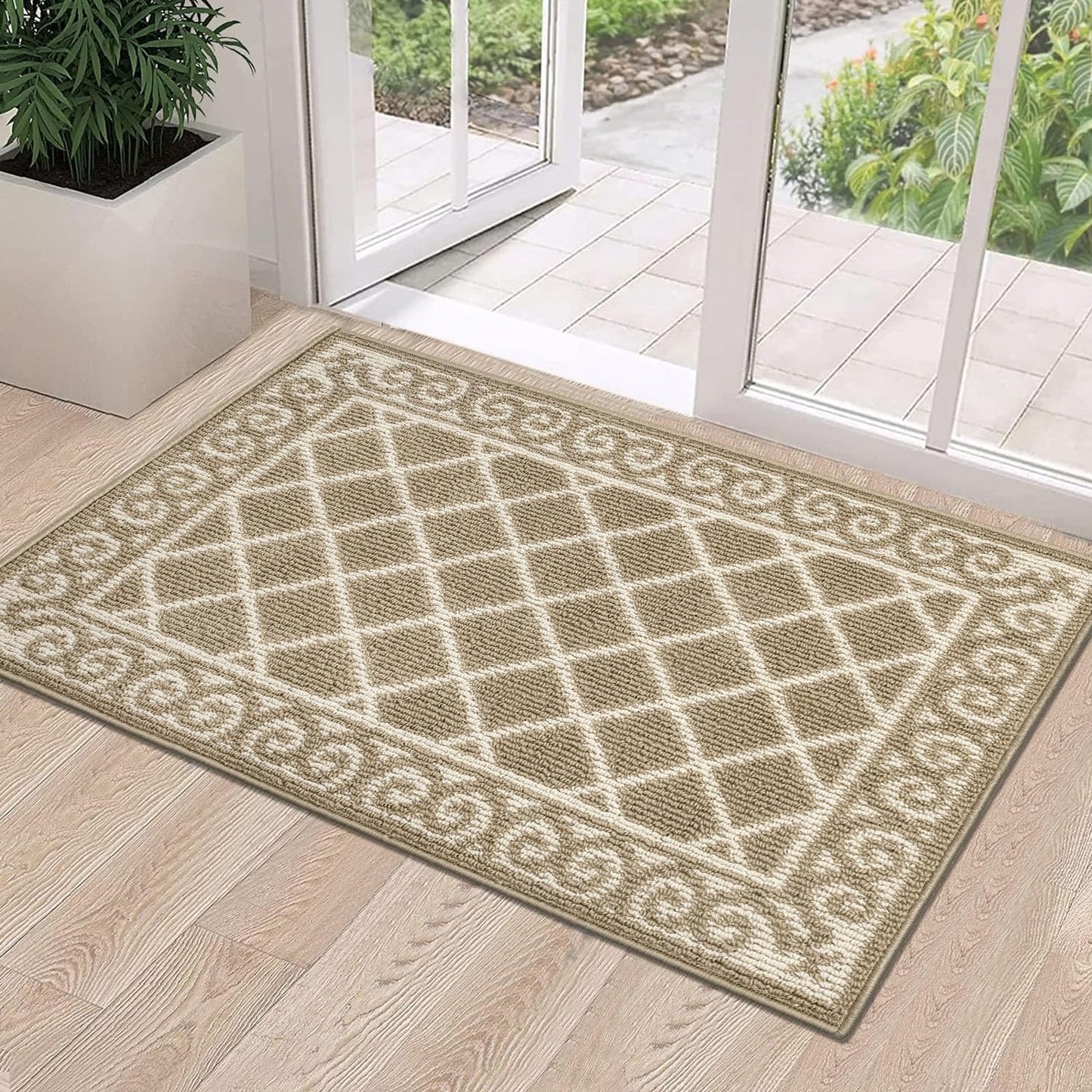 HEBE Indoor Door Mat 24"x36" Non Slip, Washable Welcome Mats for Front Door Entrance, Low Profile Dirt Trapper Doormat Entry Carpet for Entryway, Kitchen, Bathroom
