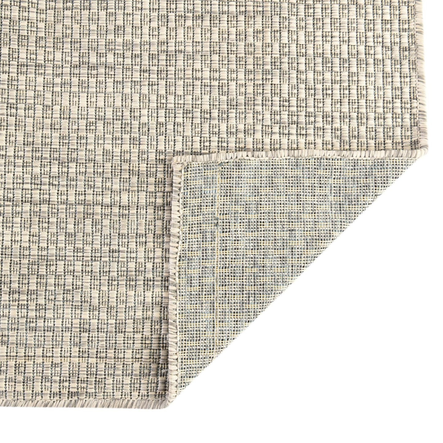 Unique Loom Collection Casual Transitional Solid Heathered Indoor/Outdoor Flatweave Area Rug (8' Square, Light Gray/Ivory)