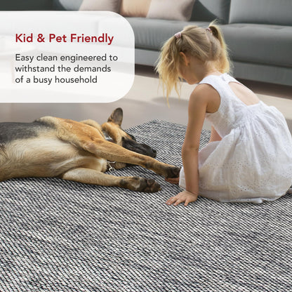 Nuloom Alessi Hand Woven, Grey, 11'6" x 14'6", Solid, Cotton, Soft and Gentle, High Traffic, Stain Resistant, Easy Clean, Durable Area Rug for Bedroom, Living Room, Dining Space, Den, Foyer, Entryway