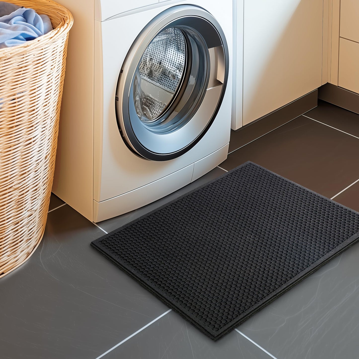 Mohawk Home Indoor Outdoor 1' 6" x 2' 6" Heavy Duty Rubber Floor Mat Anti Slip Restaurant Kitchen for Garage Garden Industrial Pool Entrance Bar Wet Area