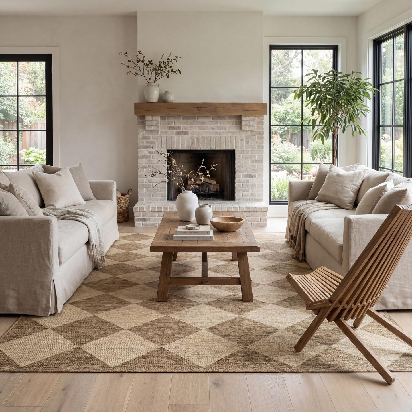 nuLOOM Outdoor Performance Collection Sabina Brown/Ivory, 5' x 8', Soft and Cozy, High Traffic, Stain Resistant, Easy Clean, Durable Area Rug for Indoor/Outdoor Patio, Deck, Porch, Garden, Courtyard