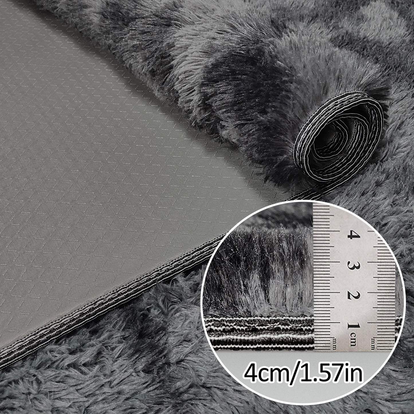 JiaoBaba Tie-Dyed Runner Rug for Bedroom Black Grey 2x6ft Fluffy Area Rug Bedside Runner Rug for Kids Room Boys Teens Nursery Baby Living Room Dorm Home Decor Carpets