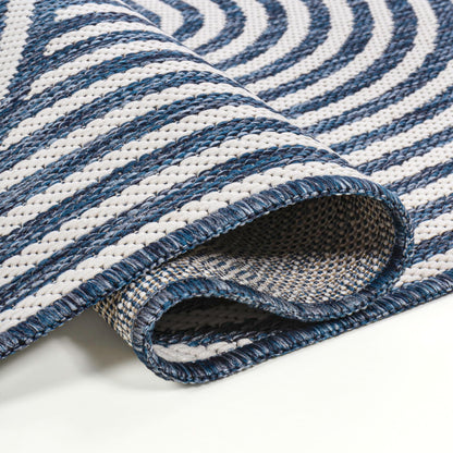 JONATHAN Y Geometric Arch Stripe Indoor Outdoor Area Rug 5X8 Cream/Navy, Margot Modern for Backyard, Patio, Porch, Easy-Cleaning, High Traffic, Pet-Friendly, Non-Shedding (SHP201C-5)