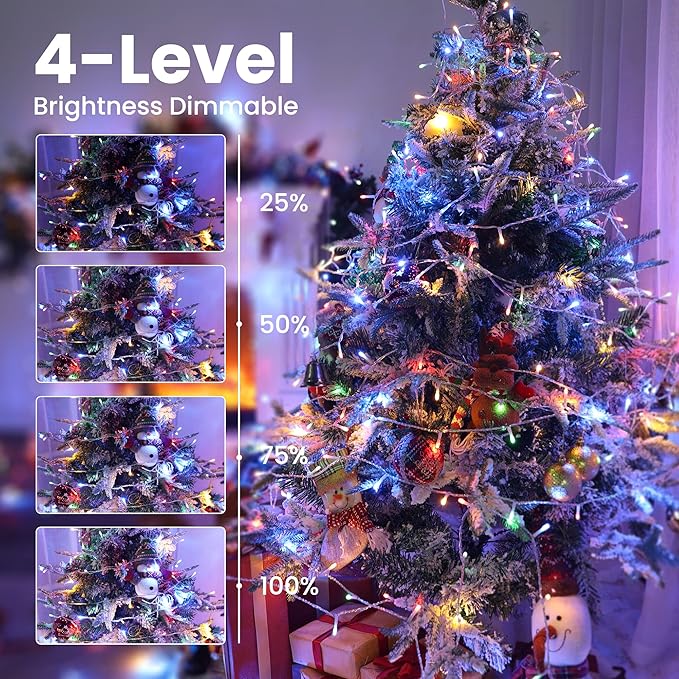 Color Changing Christmas Lights, 175ft 500 LED Warm White & Multicolor Christmas String Lights with Remote, 11 Modes Fairy Twinkle Lights Waterproof for Party, Garden, Home, Weddings, Xmas Tree Decor