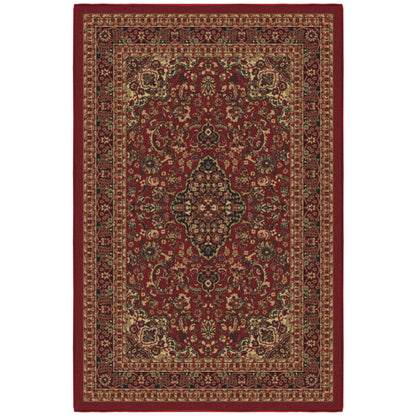 Ottomanson 3'3" x 4'7" Rugs for Living Room Oriental Area Rug for Bedroom - Non Slip Durable Large Floor Carpet for High Traffic Areas - Indoor Rug for Dining Room Kitchen Kids Playroom, Red