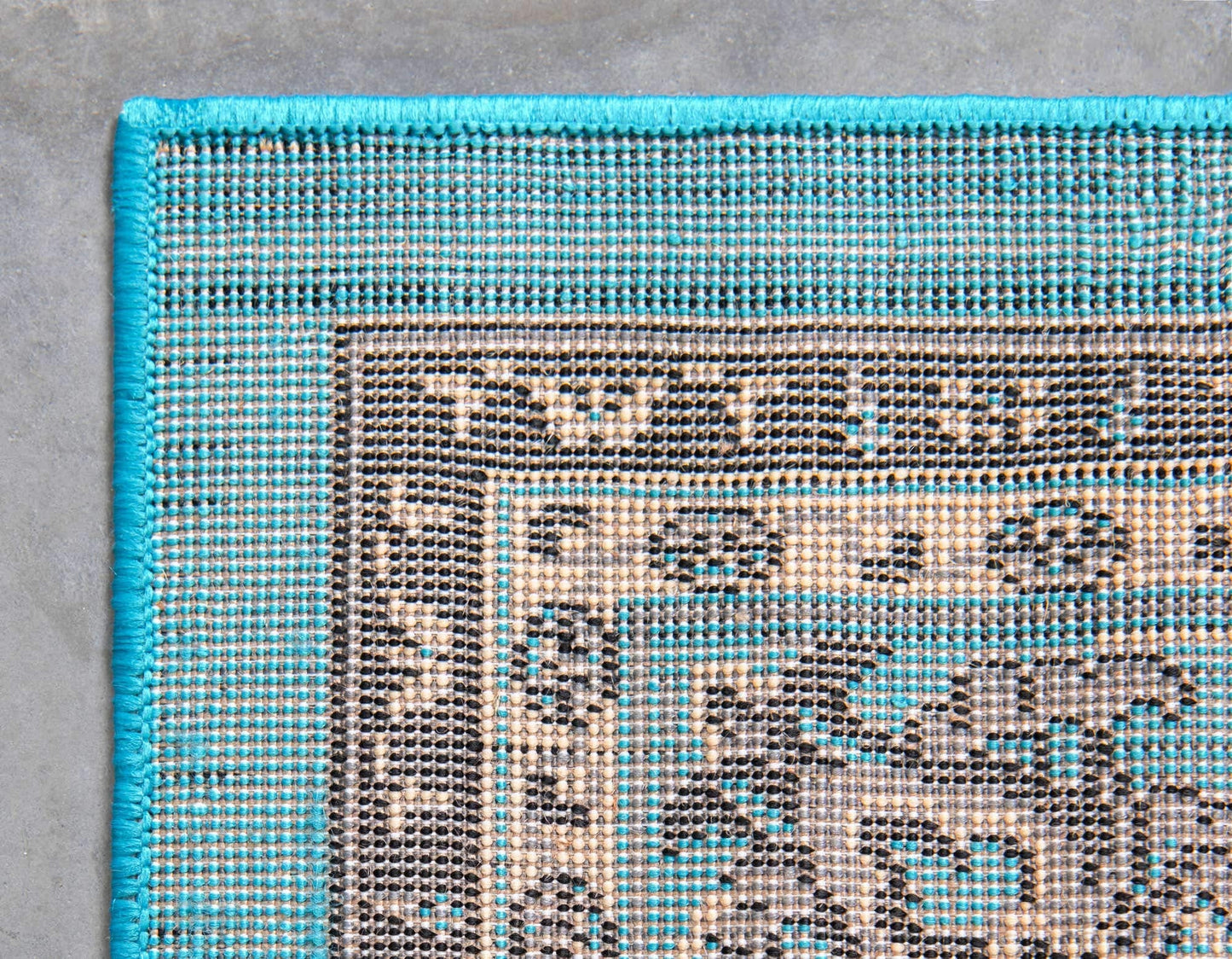 Unique Loom Sialk Hill Collection Area Rug - Washington (4' 1" x 6' 1" Rectangle, Turquoise/ Black)