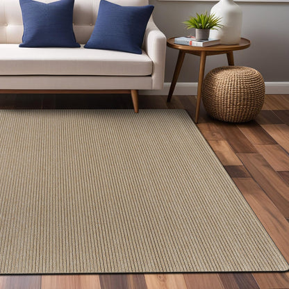 Luul Home Non Slip Beige Solid Rubber Back Thin Rug for Living Room 4x6 Area Rugs for Kitchen, Rugs for Bedroom, Stain Resistant Easy Cleaning Non Shedding Carpet Beige 4 x 6