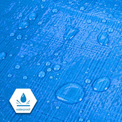 CARTMAN Finished Size 10x10 Feet Blue Poly Tarp 5 Mil Thick, Multipurpose Protective Cover for Camping, Tent, Boat, RV, Car