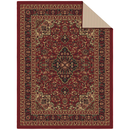 Ottomanson 5' x 6'6" Rugs for Living Room Oriental Area Rug for Bedroom - Non Slip Durable Large Floor Carpet for High Traffic Areas - Indoor Rug for Dining Room Kitchen Kids Playroom, Red
