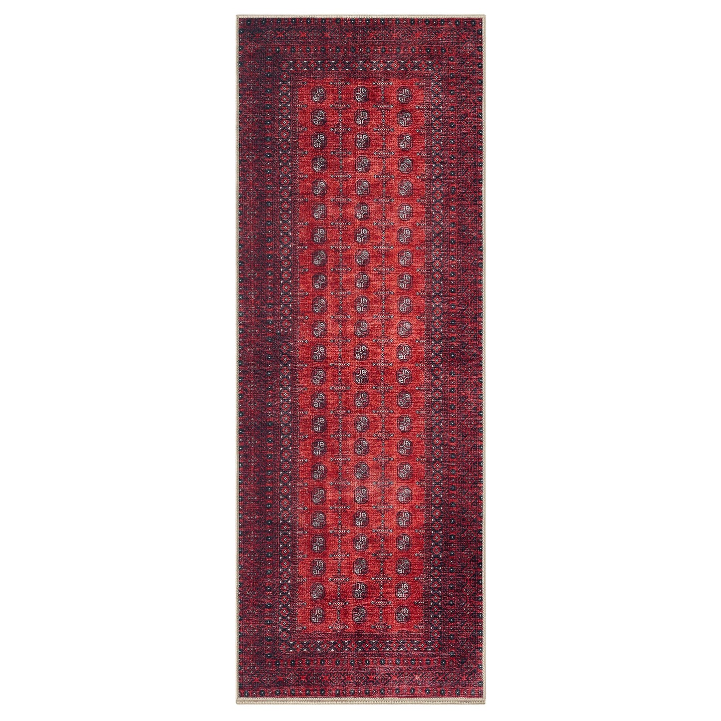 Keen Home Design 30"x84" Rug - Machine Washable Runner Rug with Non-Slip Backing, Ideal for Hallway, Entryway, Kitchen, Laundry Room - Vintage, Easy Clean, Durable, Low Pile Rug - (2'6" x 7')