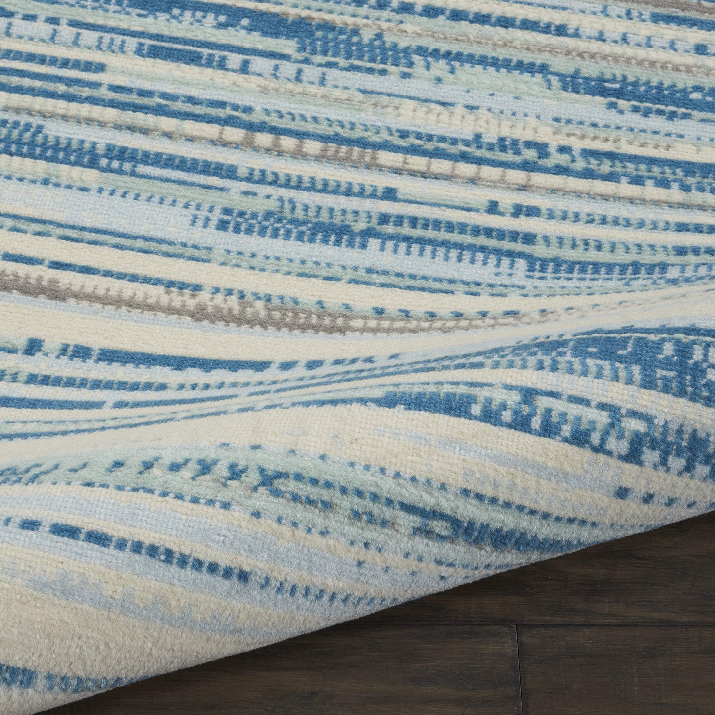 Nourison Home Jubilant Blue 8'6" x 12' Area Rug - Easy Clean, Non Shedding, Bed Room, Living Room, Dining Room, Kitchen (9' x 12')