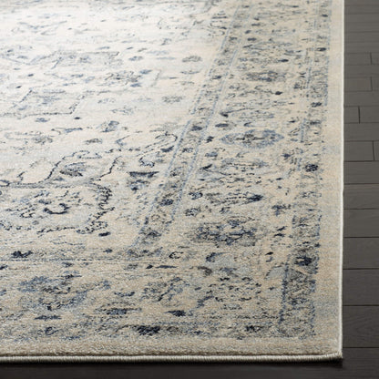 SAFAVIEH Charleston Collection Area Rug - 9' x 12', Ivory & Light Blue, Oriental Distressed Design, Non-Shedding & Easy Care, Ideal for High Traffic Areas in Living Room, Bedroom (CHL411M)