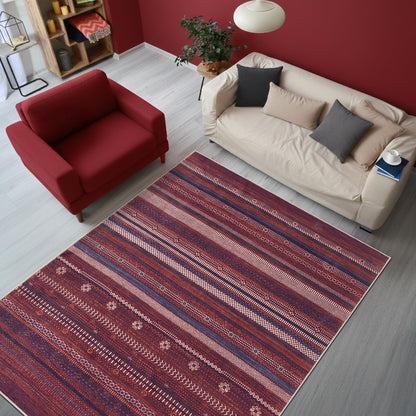 Keen Home Design 48"x72" Rug - Machine Washable Area Rug with Non-Slip Backing, Ideal for Living Room, Dining Room, Bedroom - Vintage, Easy Clean, Durable, Low Pile Rug - (4' x 6')