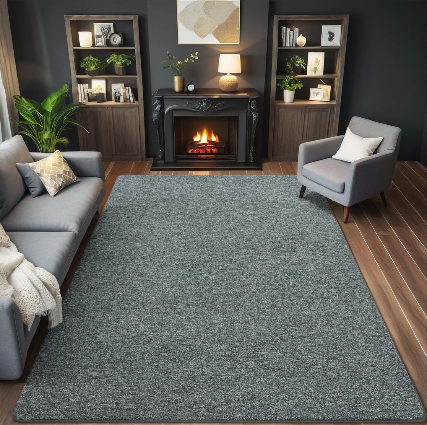 AROGAN Small Washable Area Rugs for Bedroom, 2×4 Runner Rug with Memory Foam for Hallway, Non Slip Fluffy Carpet Indoor Rug Runner for Kitchen, Bedside, Entryway Bathroom Home Decor, Grey