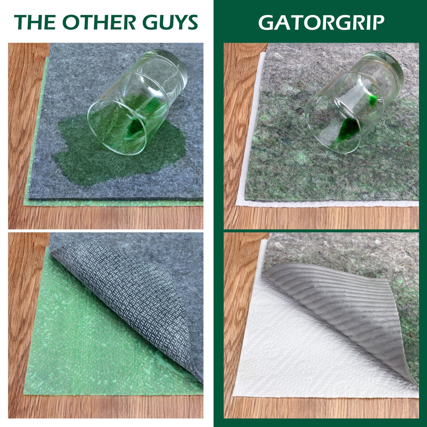 Waterproof GATORGRIP Non-Slip Rug Pad, 8x10, Pet-Friendly, Safe for All Floors, Made in the USA, Low-VOC