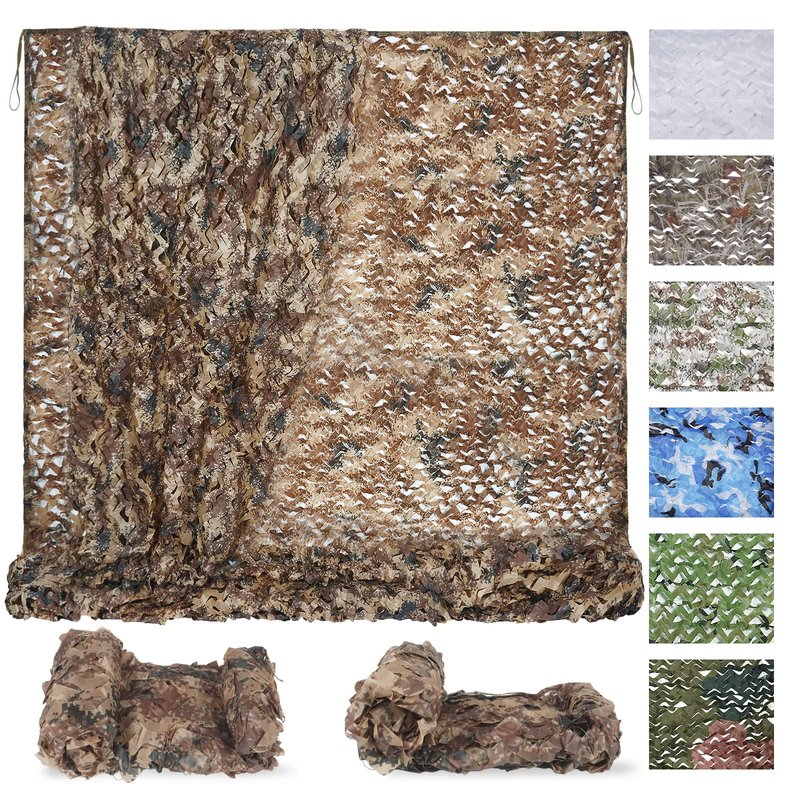 Sposuit Desert Camo Net Camouflage Netting 10 x 10ft - Oxford Fabric Camouflage Nets Military Surplus - Hunting Blind for Deer Stand, Party Supplies Decorations