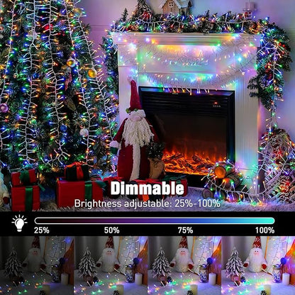 JMEXSUSS 400 LED Multicolor Cluster Lights Plug in, 20ft Christmas String Lights Outdoor Waterproof with Remote, 8 Modes Colorful Cluster Lights for Christmas Tree Wreath