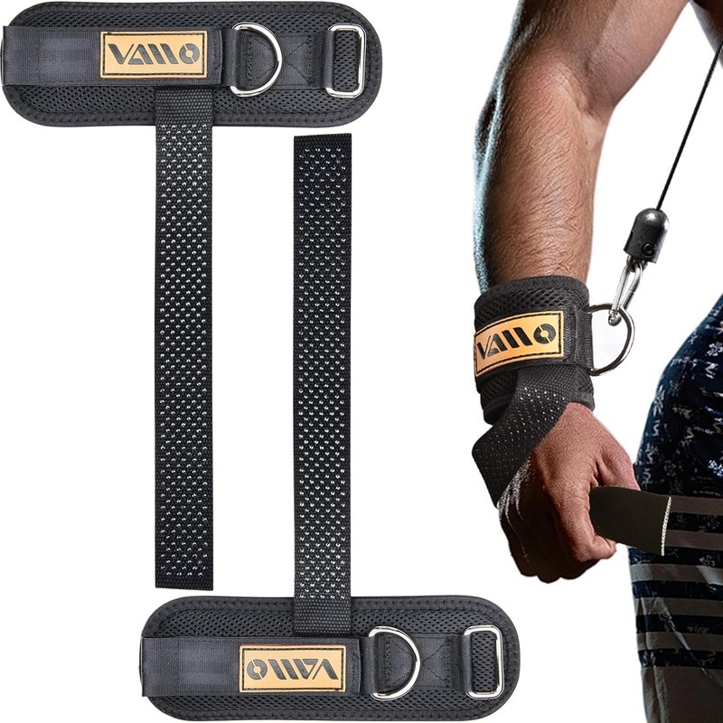 VAIIO Adjustable Weight Lifting Straps - Non-Slip D Ring Design for Deadlifts & Powerlifting | 7mm Neoprene Padded Wrist Support