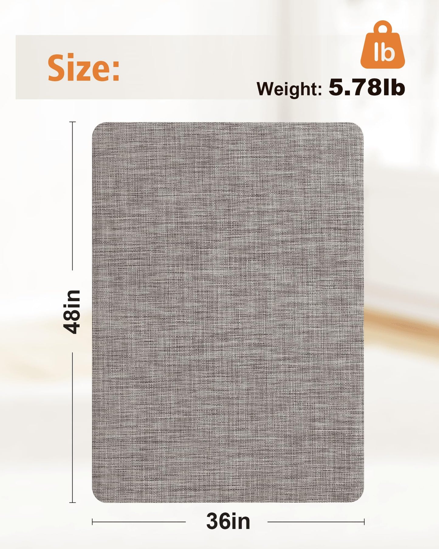 Carvapet Office Chair Mat for Hardwood Floor, 36x48 Inch Heavy Duty Floor Protector, Non Slip Desk Chair Mat for Rolling Computer Gaming Chairs, Easy to Clean Light Brown
