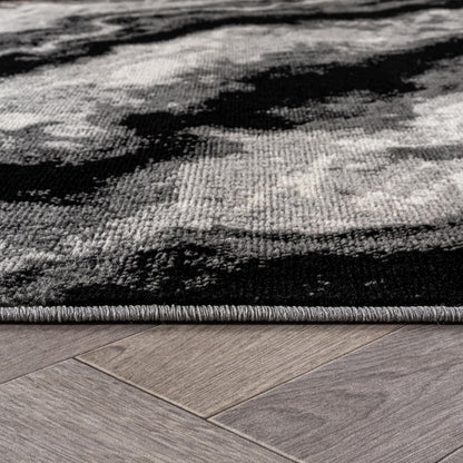 Rugshop Modern Contrast Indoor Area Rug for Entryway,Kitchen,Doormat Low Pile Rug with Jute Backing 2' x 3' Black