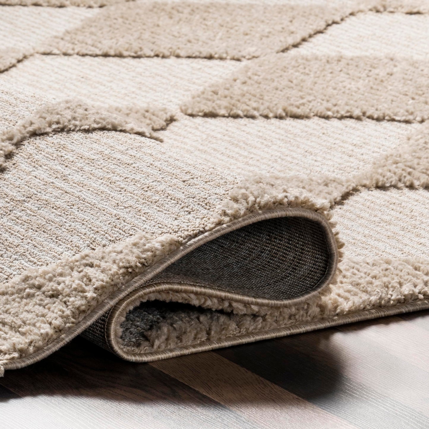 Nuloom Marissa Beige/Ivory, 5'3" x 7'6", Diamond, Tassel, Soft and Cozy, High Traffic, Stain Resistant, Easy Clean, Durable Area Rug for Bedroom, Living Room, Dining Space, Den, Foyer, Entryway
