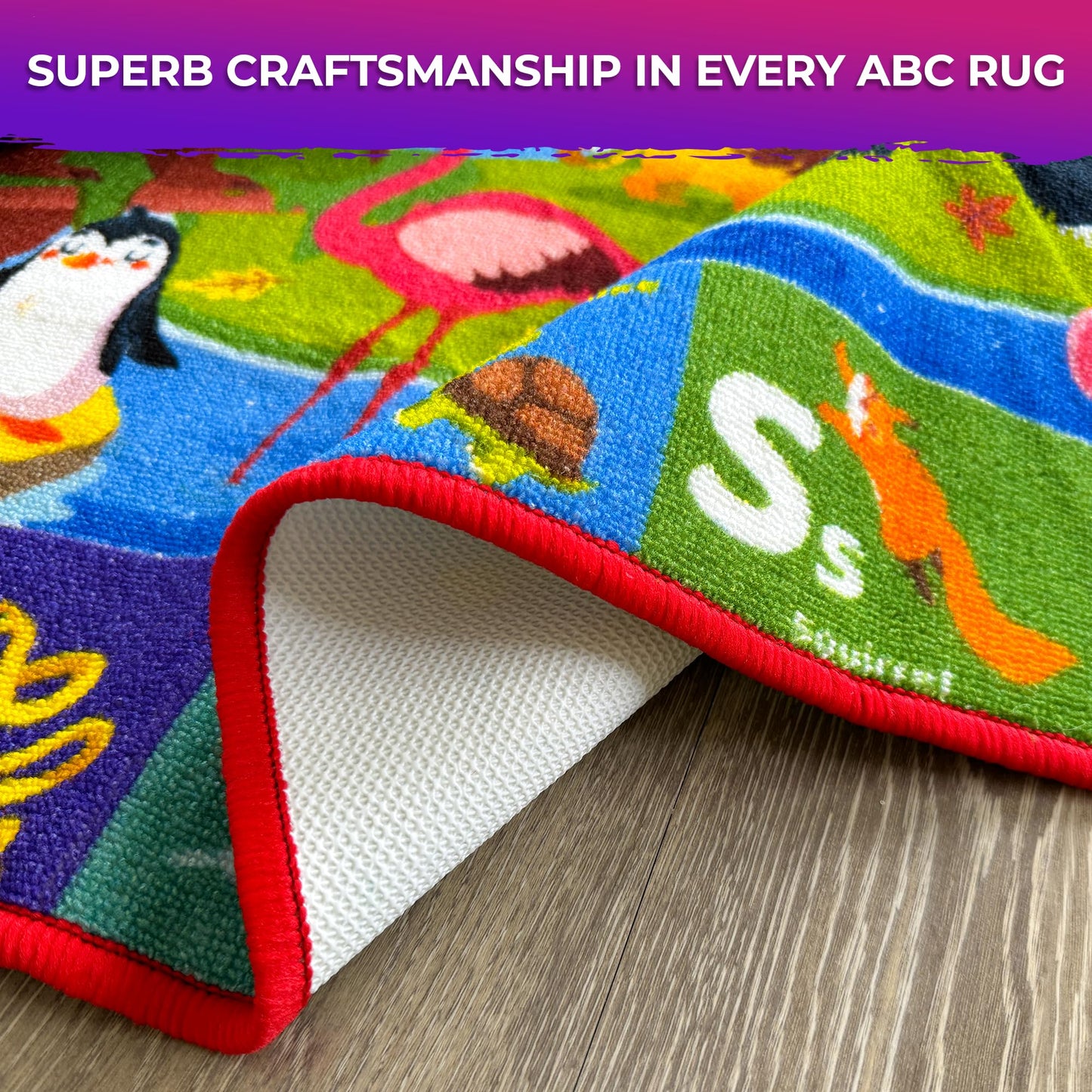QUOKKA Classroom Rug for Kids - 79x60 ABC Rugs for Playroom - Alphabet Learning Area Rug for Bedroom - Ocean Toddler Rug for Boys and Girls - Carpet for Kids Room