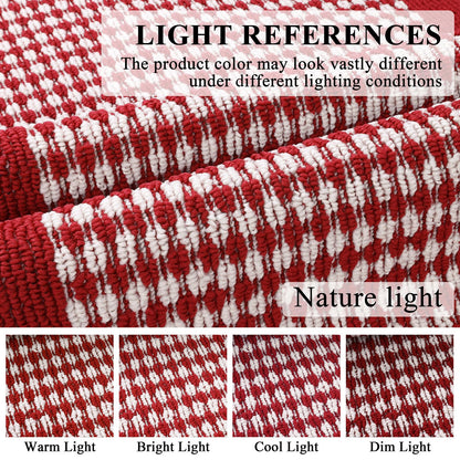 Ileading Christmas Kitchen Mat Sets 3 Piece Red Kitchen Floor Rugs with Non Slip Rubber Backing Machine Washable Runner Rugs for Winter Holiday Decor Laundry Hallway Doormat Valentine's Day