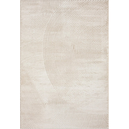 Abani Neutral Beige Area Rug | 5' x 8' Tan Geometric Carpet with Zen Circle Pattern | Rugs for Living Room, Bedroom, Office
